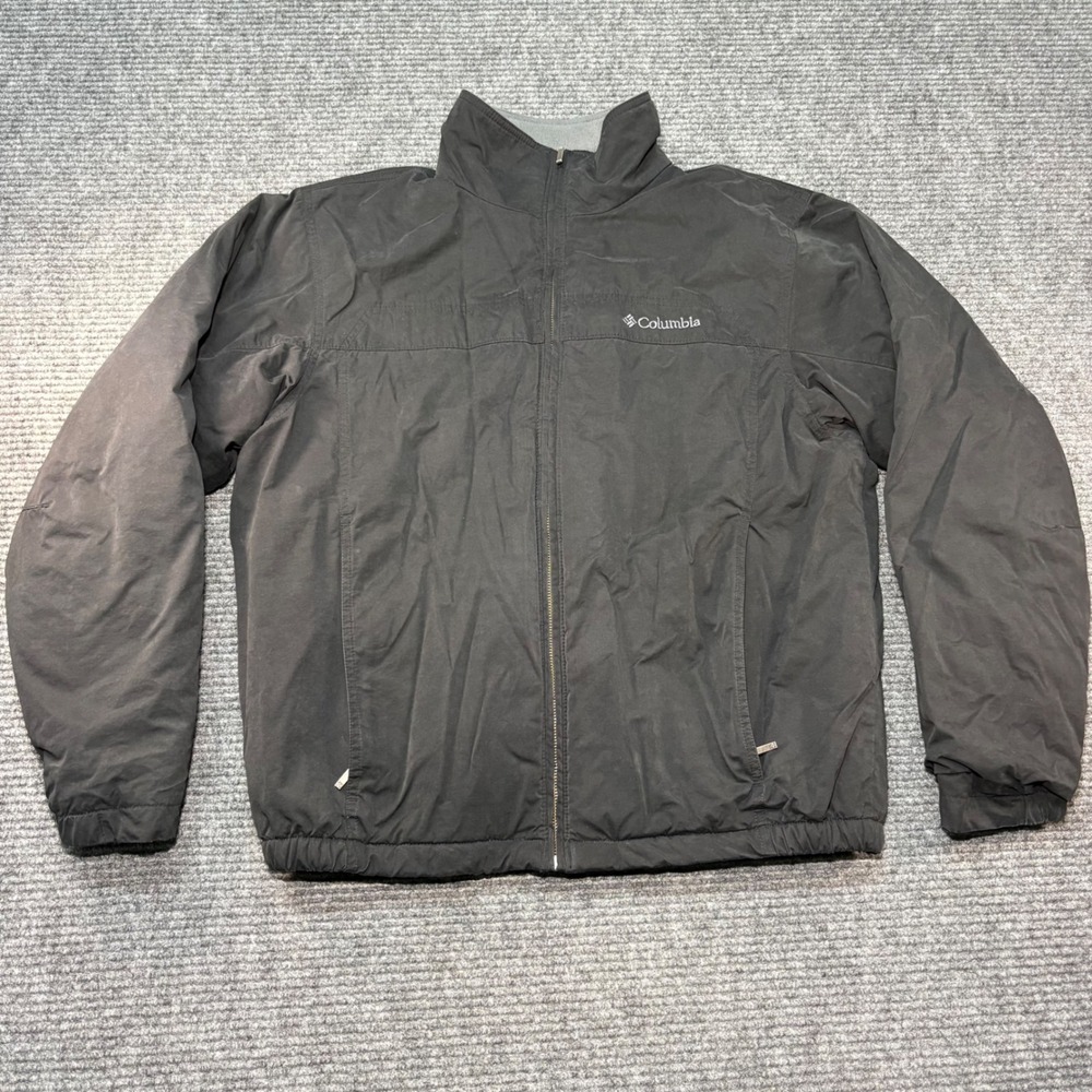 Columbia Mens Full Zip Fleece Lined Jacket Black XM5898‎ Medium Outdoor Coat
